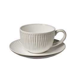 Obrázek pro produkt Šálek s podšálkem Gallery bílý 0,25l porcelán