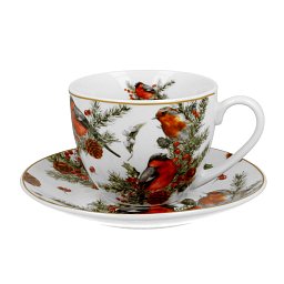 Obrázek pro produkt Šálek s podšálkem Christmas Birds 0,25l porcelán