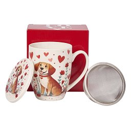 Obrázek pro produkt Hrnček byl. Dog with Hearts 0,36l porcelán