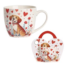 Obrázek pro produkt Hrnček Dog with Hearts 0,46l porcelán