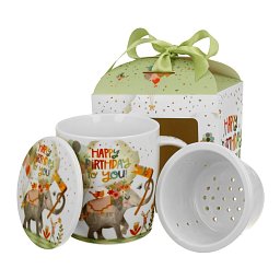 Obrázek pro produkt Narozeninový hrnek byl. Happy Birthday v krabičce s mašlí 0,4l