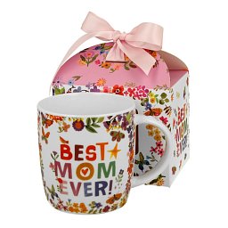 Obrázek pro produkt Hrnek Best MOM v krabičce s mašlí 0,4l