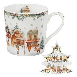 Obrázek pro produkt Hrnek Vánoční vesnička 0,36l porcelán (stromeček)