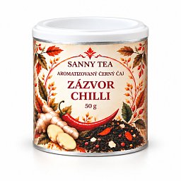 Obrázek pro produkt Čierny čaj Zázvor Chilli v dóze 50g