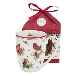 Obrázek pro produkt Hrnek Zimní ptáci 0,36l porcelán
