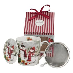 Obrázek pro produkt Hrnek byl. Úsměv sněhuláka 0,36l porcelán (domeček)