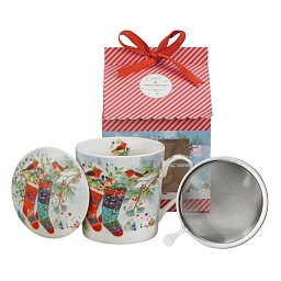 Obrázek pro produkt Hrnek byl. Vánoční ponožky 0,36l porcelán (domeček)