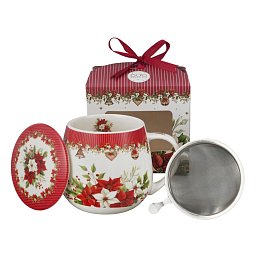 Obrázek pro produkt Hrnek byl. Vánoční růže 0,43l porcelán