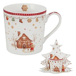 Obrázek pro produkt Hrnek Perníková chaloupka 0,36l porcelán (stromeček)