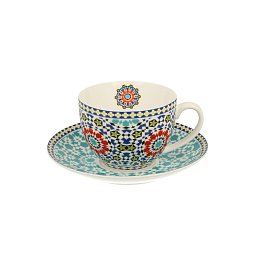 Obrázek pro produkt Šálek s podšálkem Mandala 0,27l porcelán