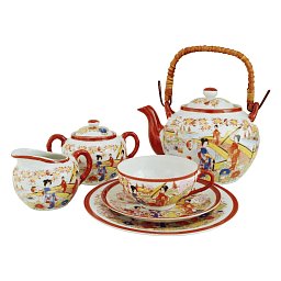 Obrázek pro produkt Čajová souprava Geisha Bunt 21dílna porcelán